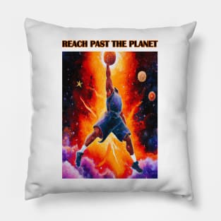 Basketball Player Dunking Digital Oil Painting Motivating Message Pillow