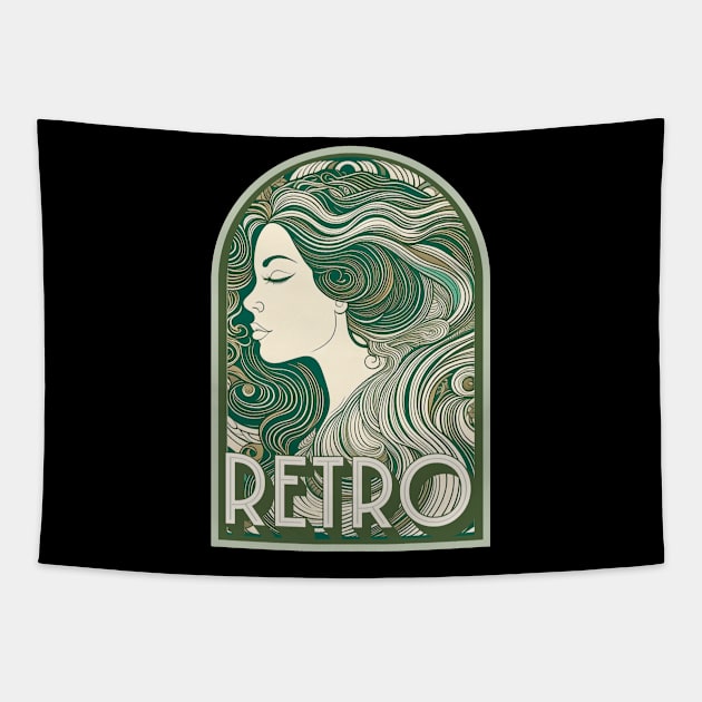 Art Deco Retro Women Tapestry by Bellinna