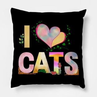 I love cats- watercolor Pillow