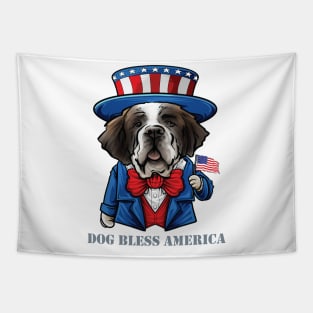 St Bernard Dog Bless America Tapestry