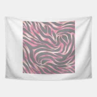 Rose Gold Glitter Zebra Gray Animal Print Glam Design Tapestry