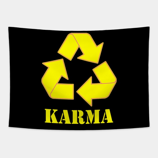 Karma Recycle Yellow Tapestry by CharlieCreator