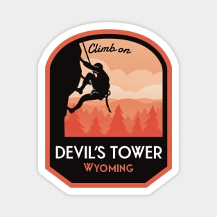 Devils Tower Wyoming Rock Climbing Magnet