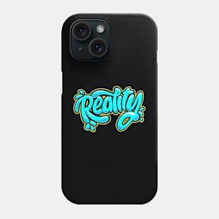 Reality Typography Blue Phone Case