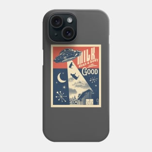 Milk does a body good Alien funny cow abduction poster Phone Case