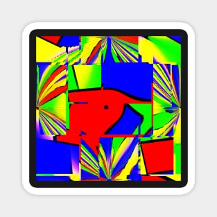 Bright and colorful: blue, red, green etc. Magnet