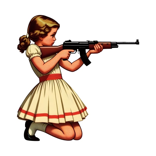 The Little Girl and a Toy Gun by Rawlifegraphic