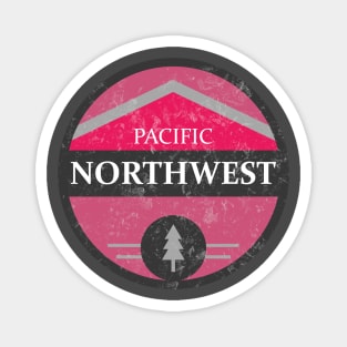 Pacific Northwest - pink distressed Magnet