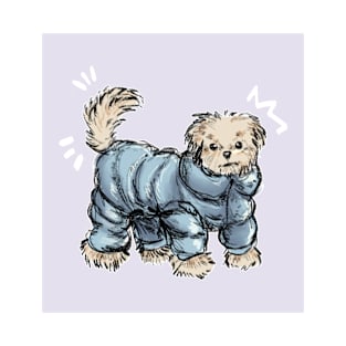 Cute Dog In A Bubble Jacket T-Shirt