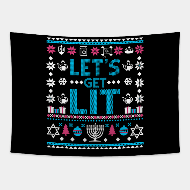 Let's Get Lit. Hanukkah Tapestry by KsuAnn