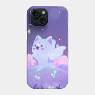 Angel cat chasing butterflies Phone Case