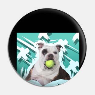 Cute The Dog With Ball- vector art the dog Pin