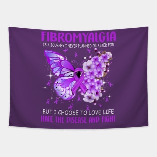 A Journey I Never Planned, Fibromyalgia Awareness, Purple Ribbon Butterfly Tapestry