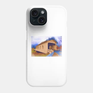 Grave Creek Covered Bridge In Watercolor Phone Case