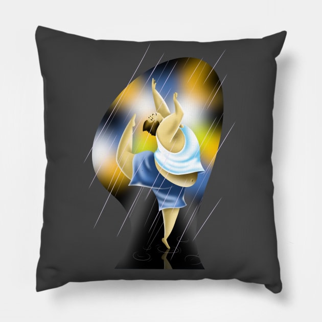 Rain Dance Pillow by AkashKumar