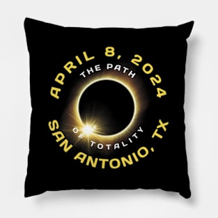 San Antonio Texas Solar Eclipse Totality April 8 2024 Pillow
