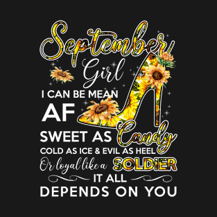 September Girl Birthday Sunflower Gift T-Shirt