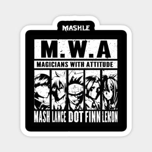 MASHLE: MAGIC AND MUSCLES (M.W.A. MAGICIANS WITH ATTITUDE) GRUNGE STYLE Magnet