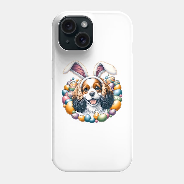English Toy Spaniel Enjoys Easter with Bunny Ears Phone Case by ArtRUs