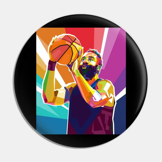 James harden Pop art Pin by Vector Baturaja