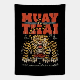 Muay Thai Kickboxing Tiger Tattoo Tapestry