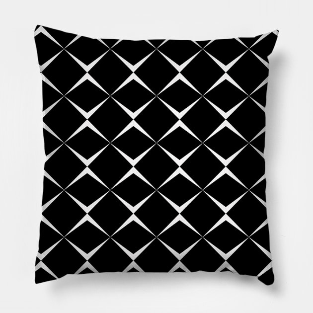 black and white square pattern Pillow by martian