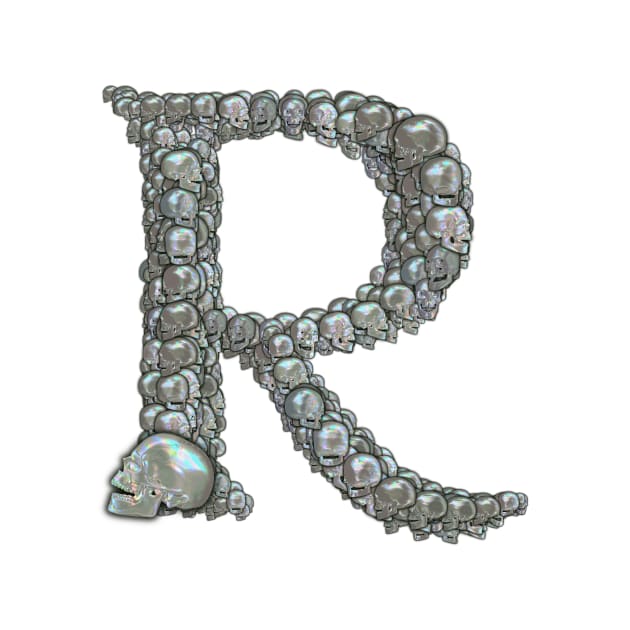 Skull Alphabet R by dinaaaaaah