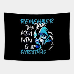 Remember The True Meaning Of Chrstmas, Santa Waving, Christmas Santa Gift Tapestry