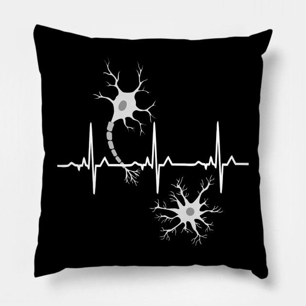 EKG Neuron Neuroscience lover Pillow by RosArt100