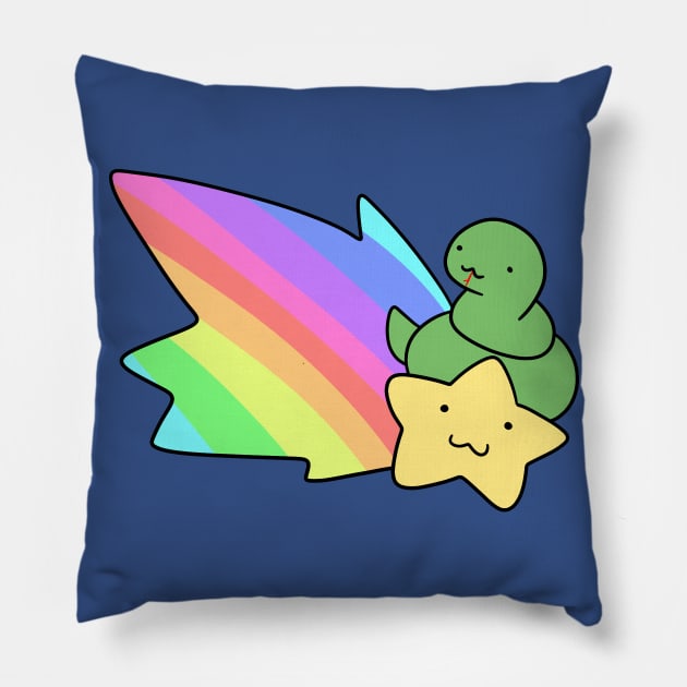 Rainbow Shooting Star Snake Pillow by saradaboru