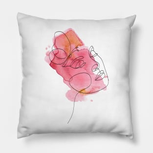 woman line art face Pillow