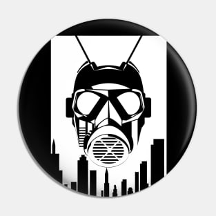 Gas Mask in the City Pin