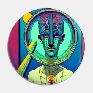 Trippy abstract Humanoid Pin