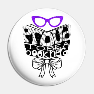 Proud to be a Book Nerd Female Sash And Glasses Pin