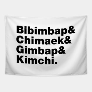 Bibimbap & Chimaek & Gimbap & Kimchi. - Korean Foods Tapestry