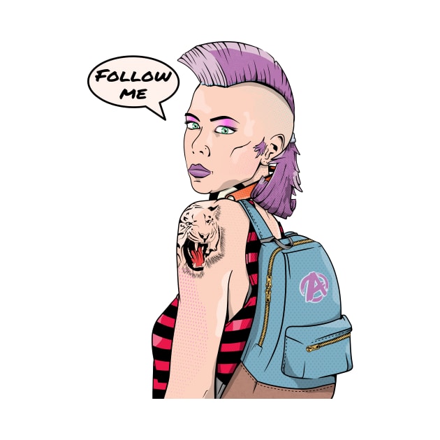 Retro Punk Woman by LICENSEDLEGIT