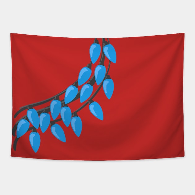 Triple String of Blue Holiday Lights for Life Day Tapestry by CrysOdenkirk