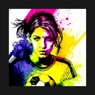 Soccer Player Graffiti Art Splash Paint T-Shirt