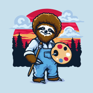 Sloth Painter Sunset T-Shirt