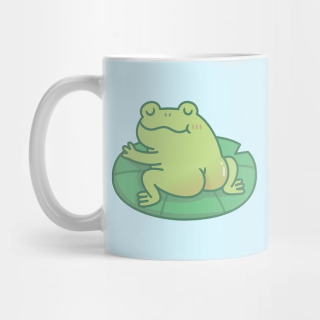 Frog With Cute Butt Resting On Lily Pad - Funny Frog - Mug