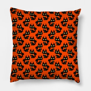 Pretty Black Cat Pattern Pillow