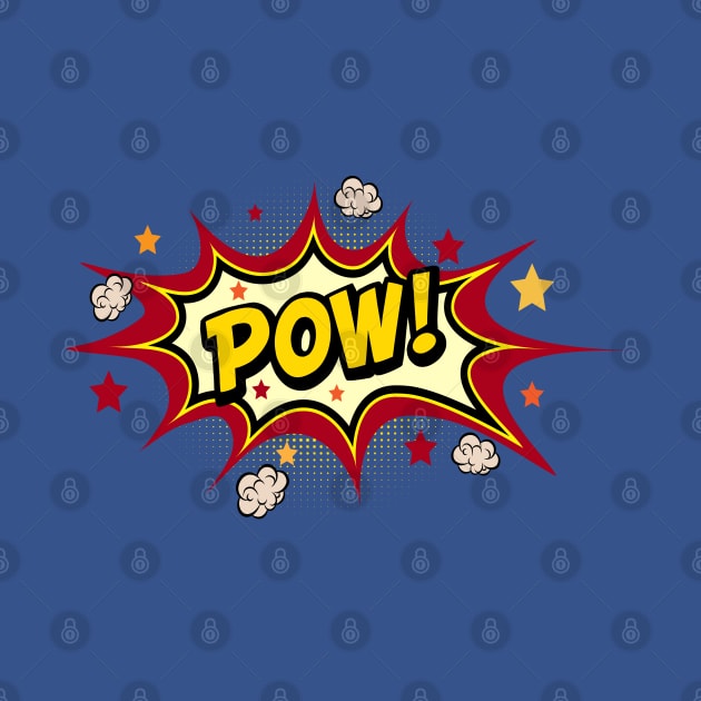 Comic book sound effect in classic cartoon call-out: POW! by Ofeefee