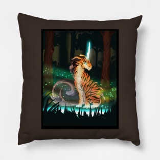 Striped Jade unicorn Pillow