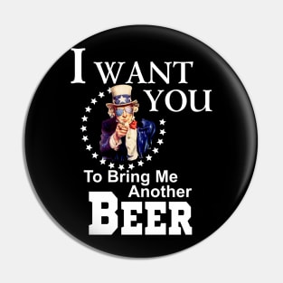 Uncle Sam Beer Me 4th of July Patriotic American Glasses Pin