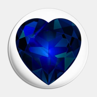 Blue and Turquoise Heart Gemstone Pin