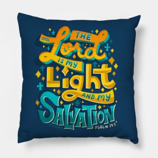 Lord Light Salvation Psalm 27:1 Bible Verse Christian Belief Pillow