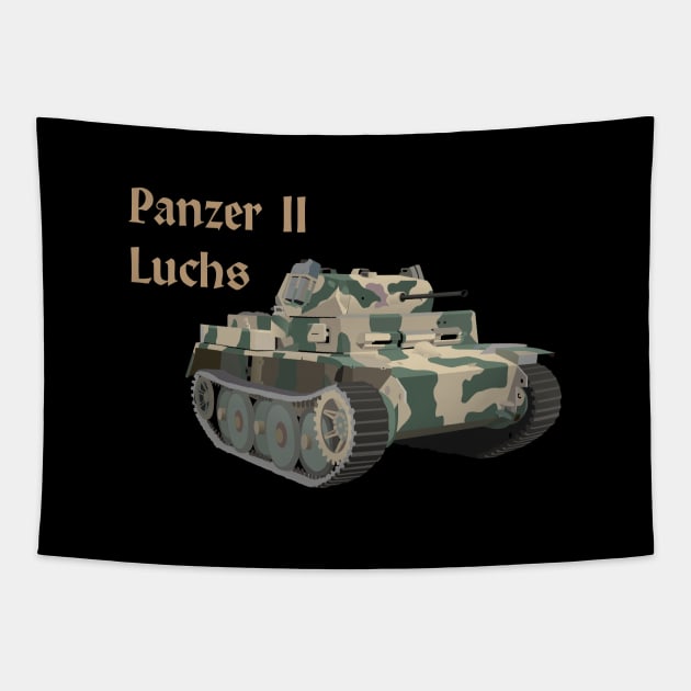 Panzer II Luchs German WW2 Battle Tank Tapestry by NorseTech