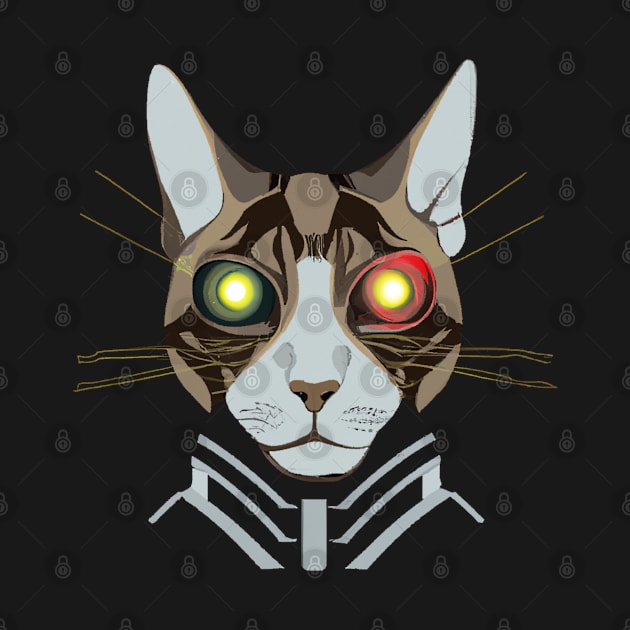 Cyborg Cat Portrait by JoeHx