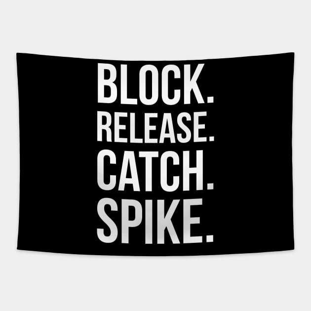 Block Release Catch Spike Tapestry by evokearo