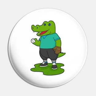 Crocodile Baseball Sports Pin